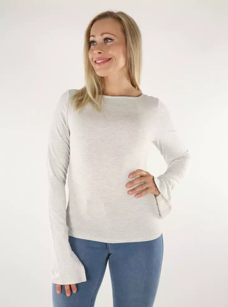 Only naisten Paita Felina boatneck vaaleanharmaa - Naisten pitkähihaiset paidat - 136618 - 1