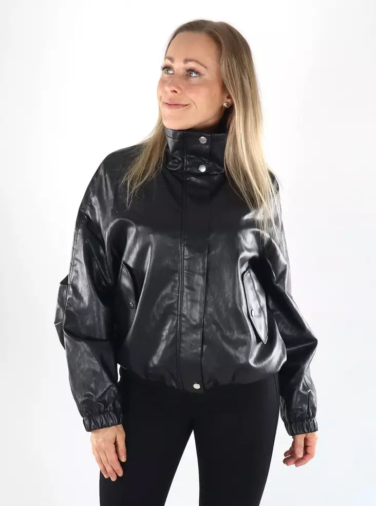 Only naisten takki Mini faux musta - Skinnjackor och PU-jackor för damer - 141458 - 1