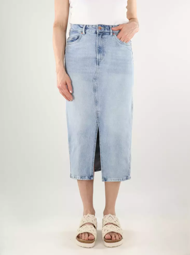Vero Moda jeanskjol HR Calf Denim ljusblå jeans - Kjolar - 137938 - 1