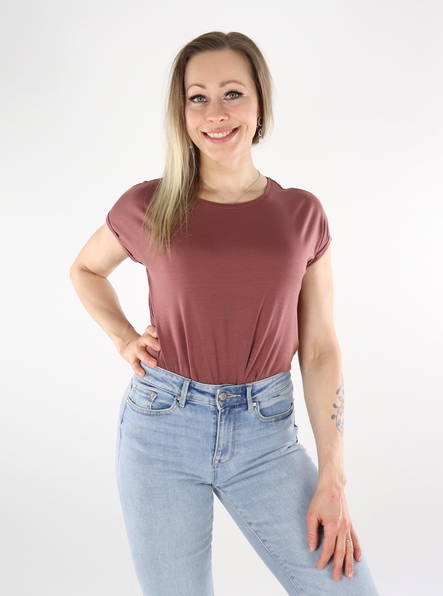 Vero Moda naisten t-paita Ava Plain rose brown - Naisten T-paidat - 135849 - 1