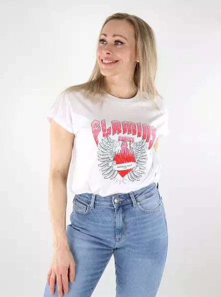 JJXX naisten t-paita Astrid Boxy Print valkoinen - Naisten T-paidat - 137719 - 1