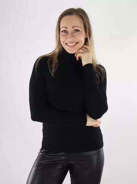 Vero Moda naisten neule Happiness LS Rollneck Pullover musta - Naisten neuleet - 140009 - 1