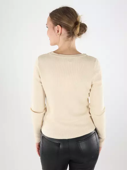 JDY naisten neuletakki Elle Button beige/kulta - Naisten neuleet - 140119 - 2