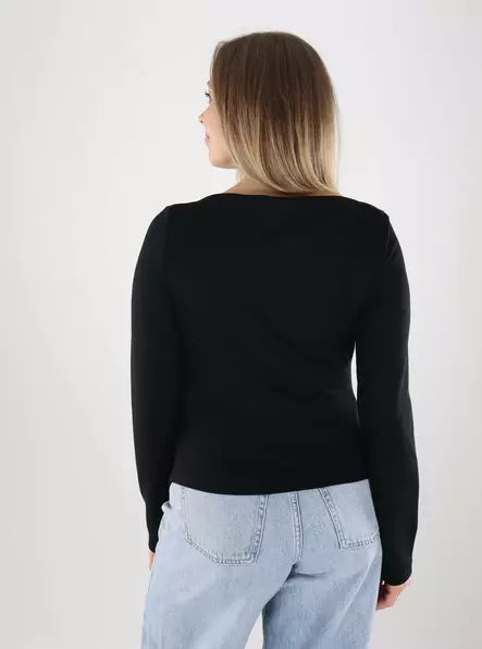 Vero Moda naisten paita Mille Boatneck musta - Naisten pitkähihaiset paidat - 140129 - 2