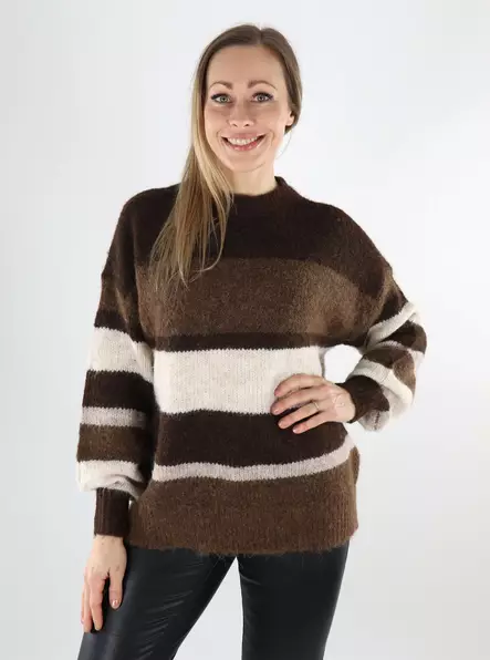 JDY naisten neule Zoey Colorblock ruskea - Naisten neuleet - 140039 - 1