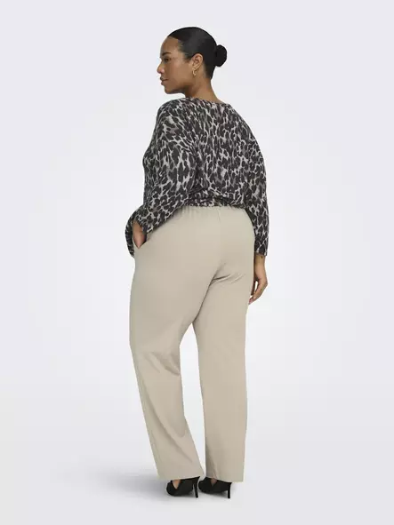 Only Carmakoma naisten pluskoon housut Goldtrash Straight beige - Naisten housut - 140199 - 2