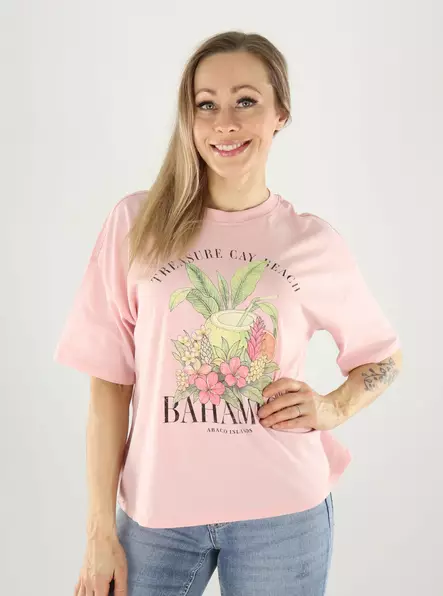 Only naisten luomupuuvillainen t-paita Lucy vaaleanpunainen - Naisten T-paidat - 141059 - 1