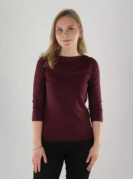 Vero Moda naisten paita Panda modal viininpunainen - Naisten pitkähihaiset paidat - 133719 - 1