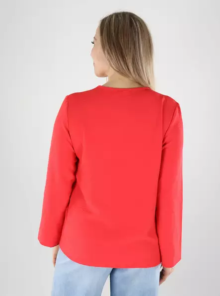 Vila naisten paita Josa 3/4 V-Neck punainen - Långärmade tröjor för  damer - 140349 - 2