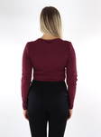 Only naisten ribbipaita Landrea viininpunainen - Naisten pitkähihaiset paidat - 134679 - 2
