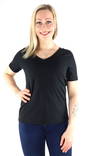 Pieces naisten puuvillainen T-paita Ria v-neck musta - Naisten T-paidat - 132879 - 1