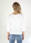 Vila naisten paita Kenza 2/4 Boatneck valkoinen - Naisten pitkähihaiset paidat - 138819 - 2