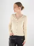 JDY naisten neuletakki Elle Button beige/kulta - Naisten neuleet - 140119 - 1