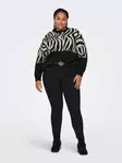 Only Carmakoma pluskoon neule Jade Zebra musta/eläinkuosi - Naisten neuleet - 136939 - 2
