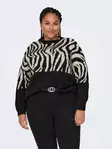 Only Carmakoma pluskoon neule Jade Zebra musta/eläinkuosi - Naisten neuleet - 136939 - 4
