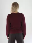 Vila naisten luomupuuvillainen neule Dalo o-neck viininpunainen - Stickat för damer - 141529 - 2