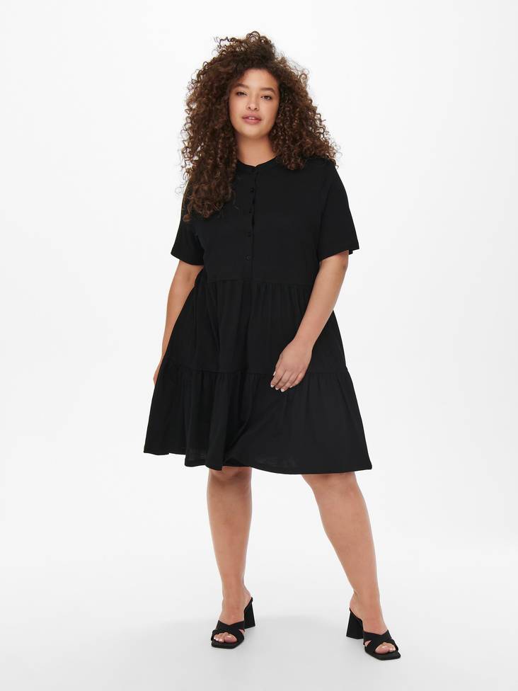 Only Carmakoma naisten pluskoon Mekko April placket musta - Mekot ja tunikat - 133379 - 1