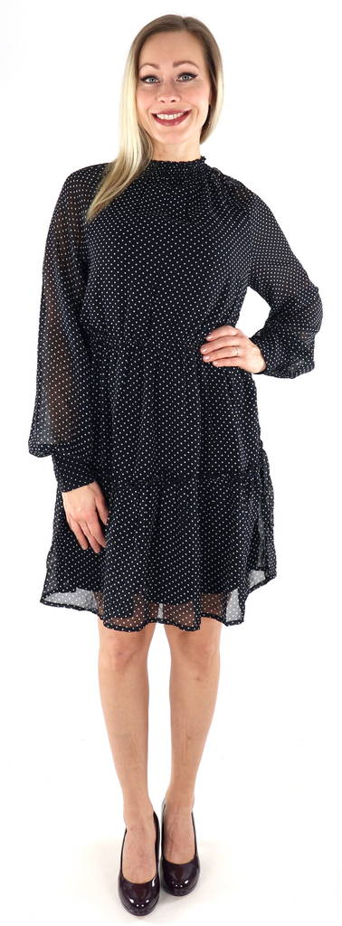 Only Isabella korkeakauluksinen mekko musta / pilkullinen - Mekot ja tunikat - 134699 - 1