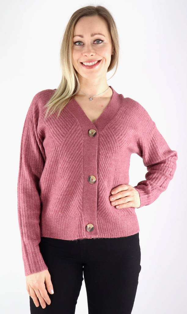 Only naisten lyhyt neuletakki Carol crushed berry - Naisten neuleet - 132229 - 1