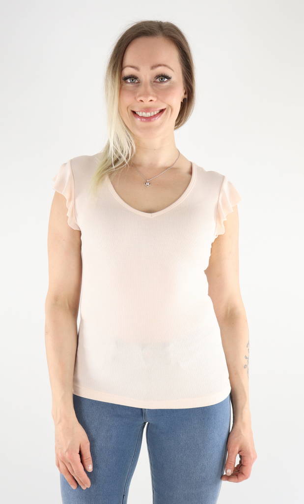 Only naisten ribattu Toppi Belia soft pink - Naisten topit - 131169 - 1