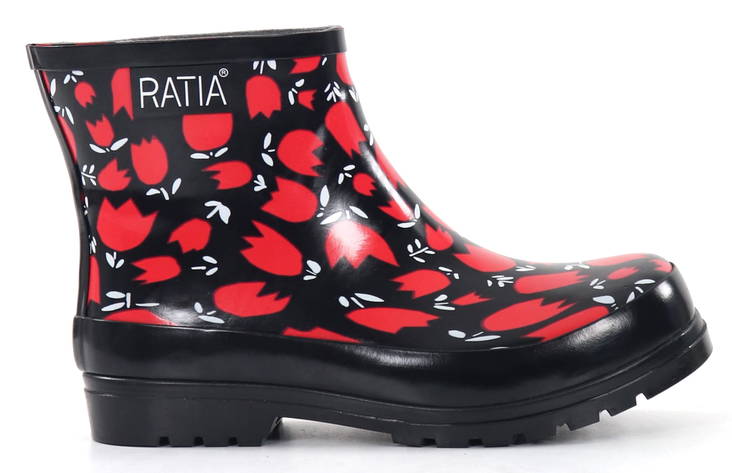 Ratia Kumisaappaat Tulips short black/red - Naisten kumisaappaat - 134399 - 1