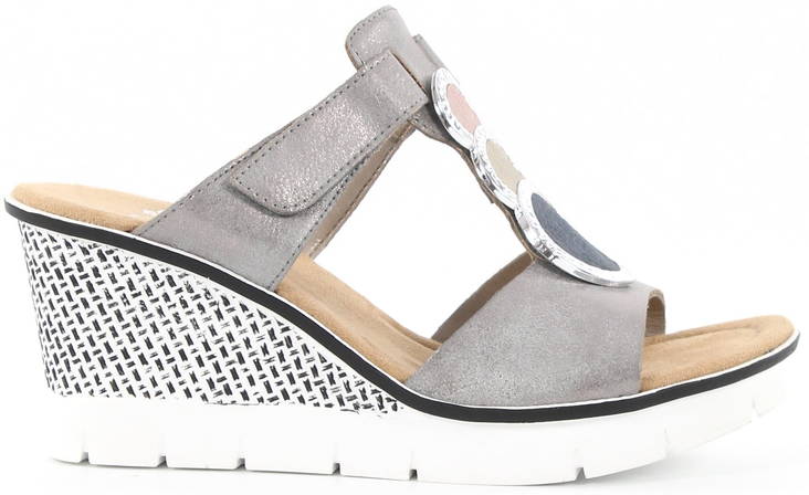 Rieker Slip-ins med kilklack 68563-40 grå - Slip-ins för damer - 126049 - 1