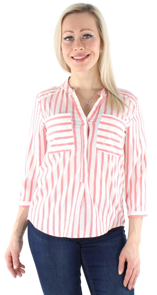 Vero Moda Blus Erika 3/4 vit/korall - Långärmade tröjor för damer - 125319 - 1