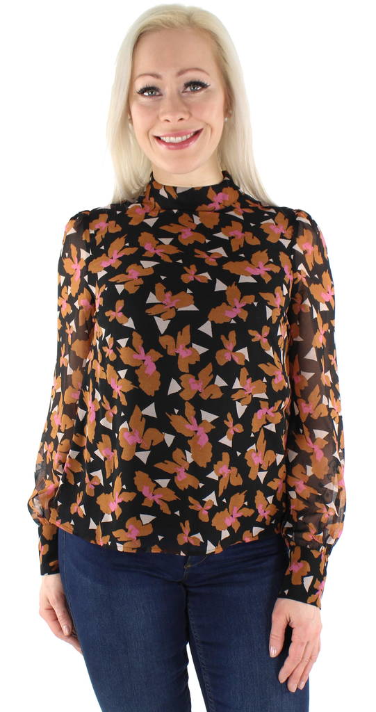 Vero Moda Blus Iris svart/iris - Långärmade tröjor för damer - 125529 - 1