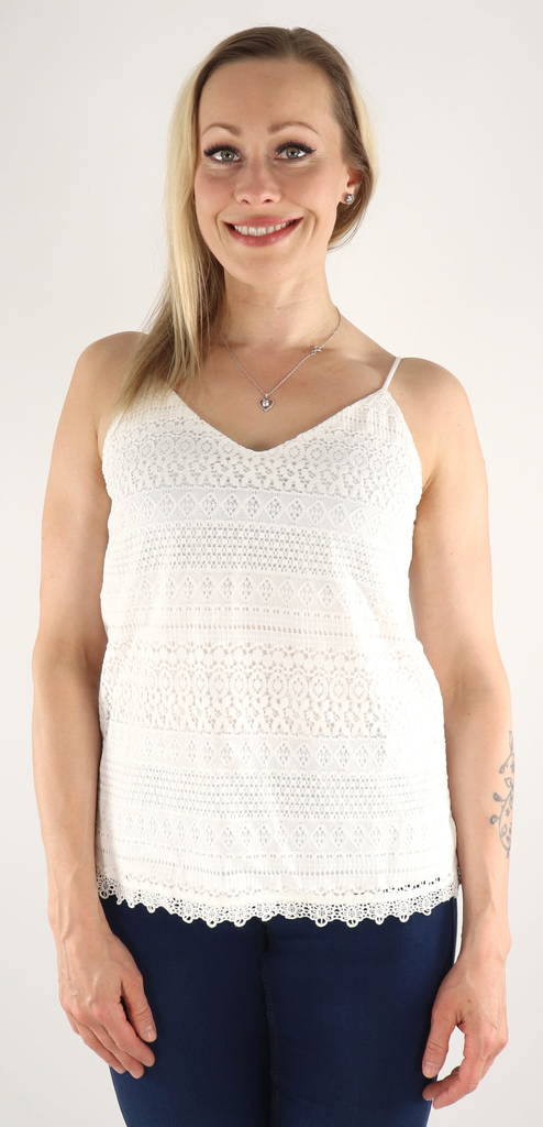 Vero Moda Pitsitoppi Honey lace snow white - Naisten topit - 133779 - 1