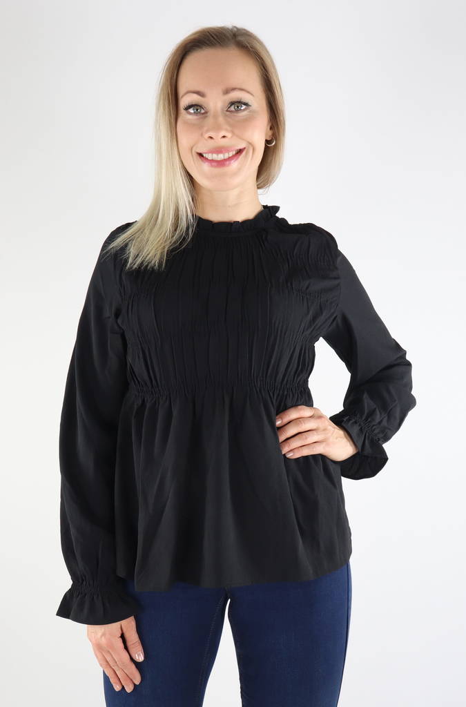 Vero Moda Skjorta Olivia svart - Långärmade tröjor för damer - 131849 - 1