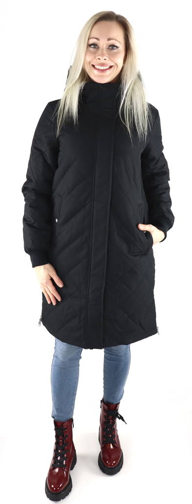 Vero Moda naisten tikattu takki Louise 3/4 musta - Naisten talvitakit - 131789 - 1