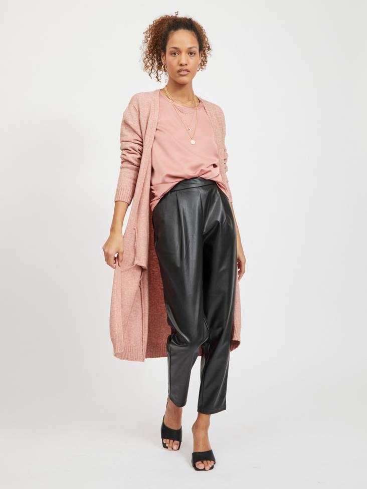 Vila naisten pitkä neuletakki Ril long old rose, vaalean punainen - Naisten neuleet - 128899 - 1