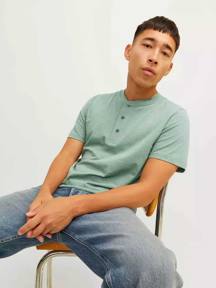 Jack&Jones miesten t-paita Blunixs Henley - Miesten T-paidat - 136359 - 1