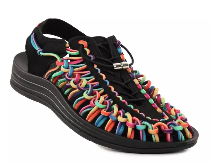 Natura färgglada damsandaler Toya svart/regnbåge - Sandaler för damer - 138399 - 1