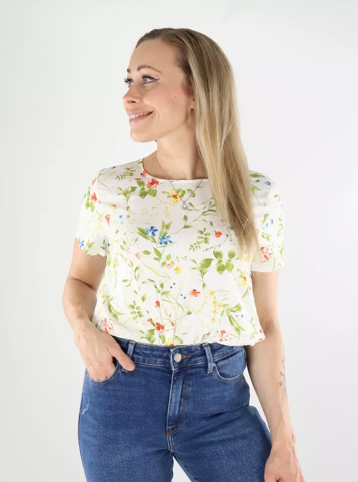 Vero Moda dam t-shirt VMEASY Joy snövit/phoebe - T-shirts för damer - 138589 - 1