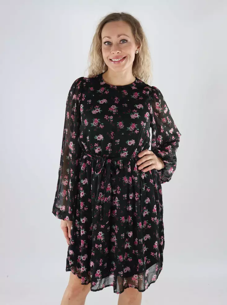 Vila blommig klänning svart/rosa blomma - Klänningar och tunikor - 139559 - 1