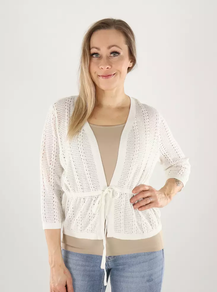 Vero Moda kofta 3/4 snövit - Stickat för damer - 141089 - 1