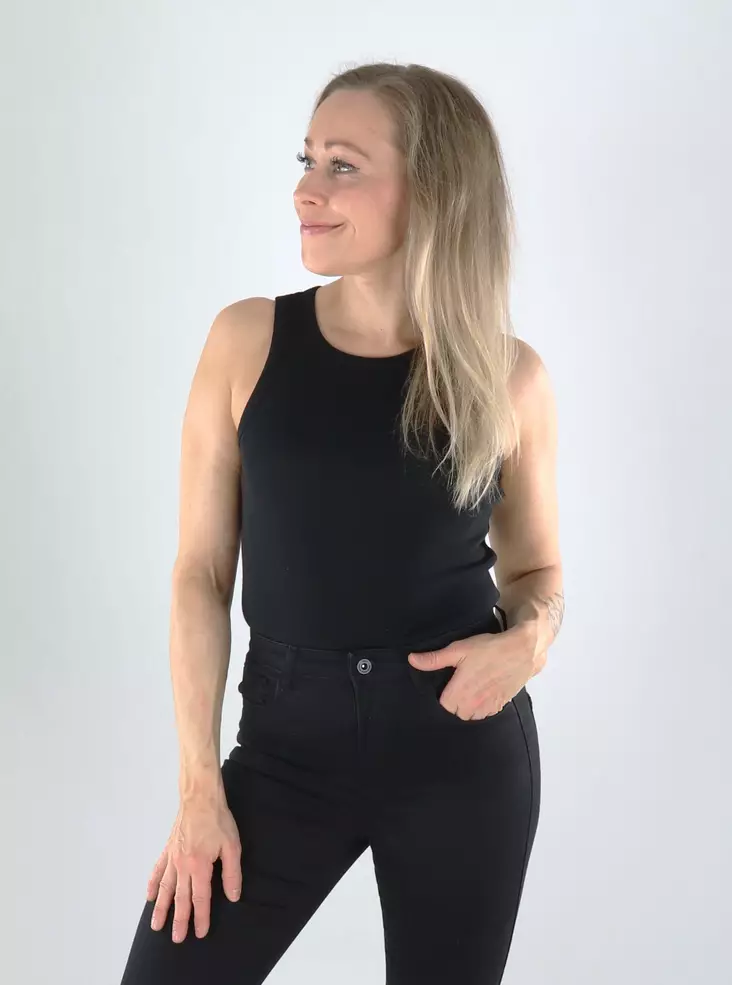 JDY naisten ribbitoppi Vaya tank musta - Toppar för damer - 141239 - 1