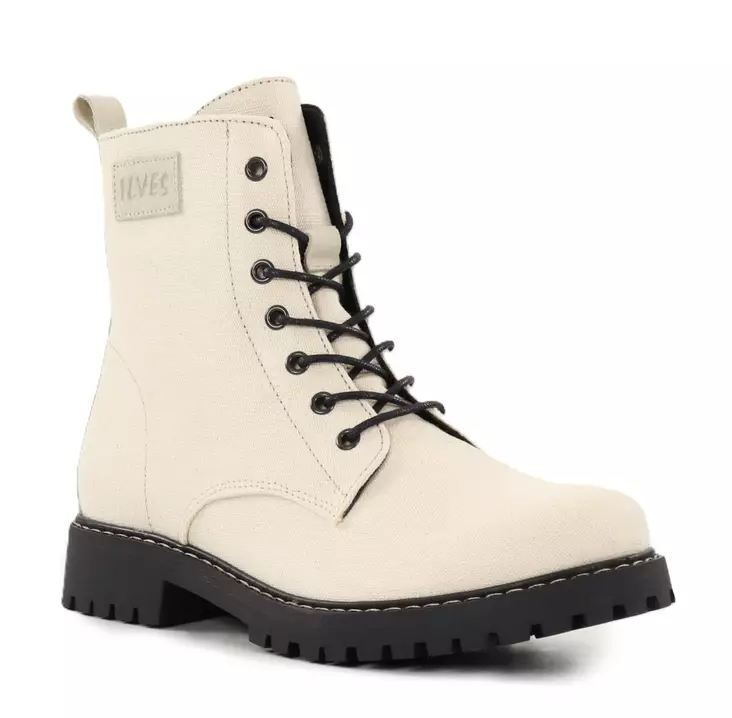 Ilves ankelboots för damer/ stridsstövlar 8627 textilbeige - Stövletter och kängor för damer - 138049 - 1