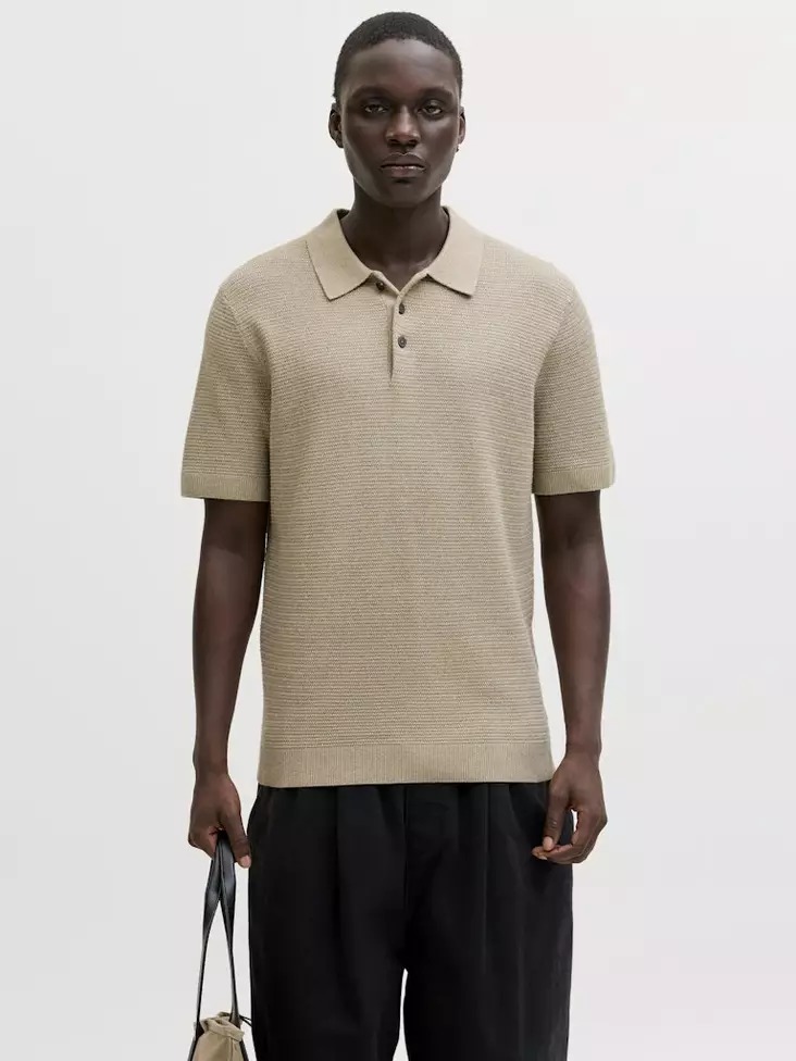 Jack&Jones miesten lyhythihaninen neule Bluriley lemon pepper - Miesten T-paidat - 140939 - 1