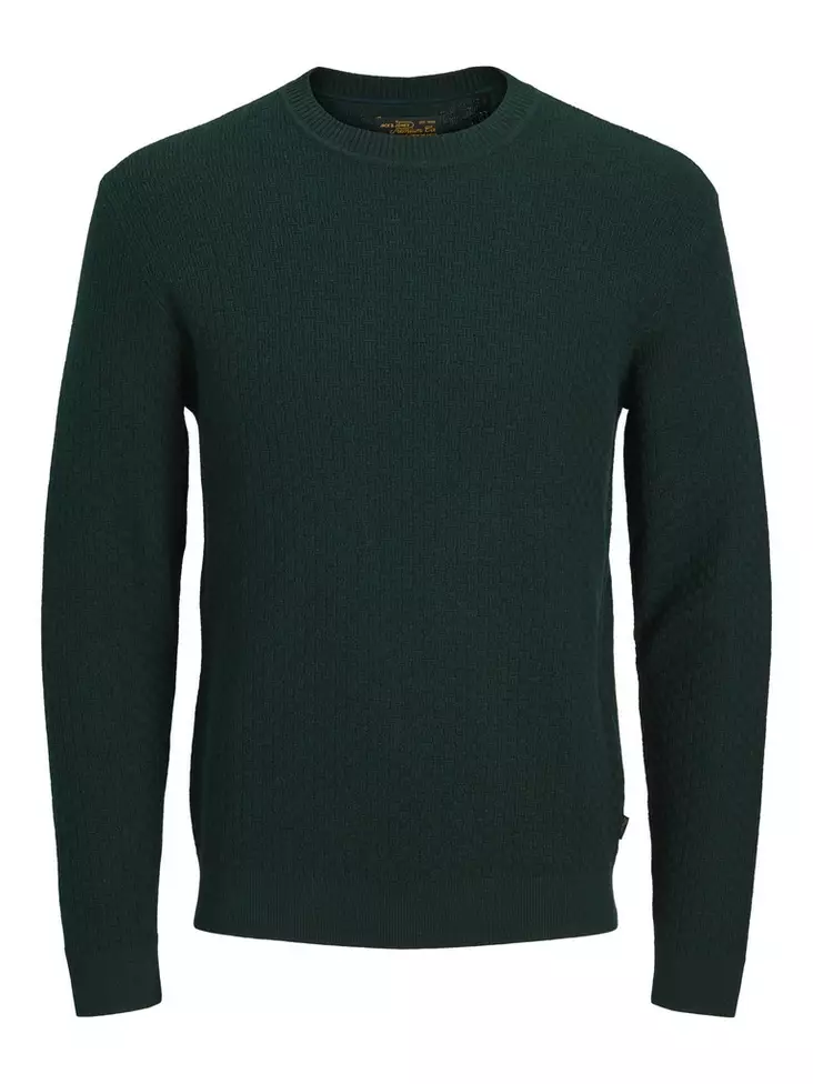 Jack&Jones miesten puuvillaneule Blustanley tummanvihreä - Stickat för herrar - 142229 - 1