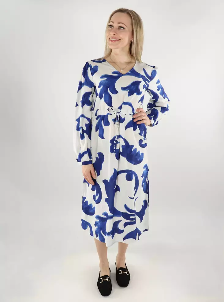 JDY midimittainen mekko May Life valkoinen / sininen - Mekot ja tunikat - 137799 - 1