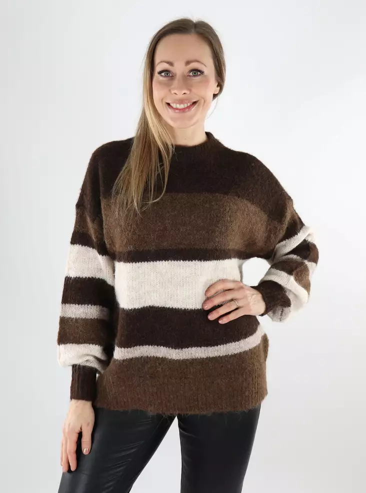 JDY naisten neule Zoey Colorblock ruskea - Naisten neuleet - 140039 - 1