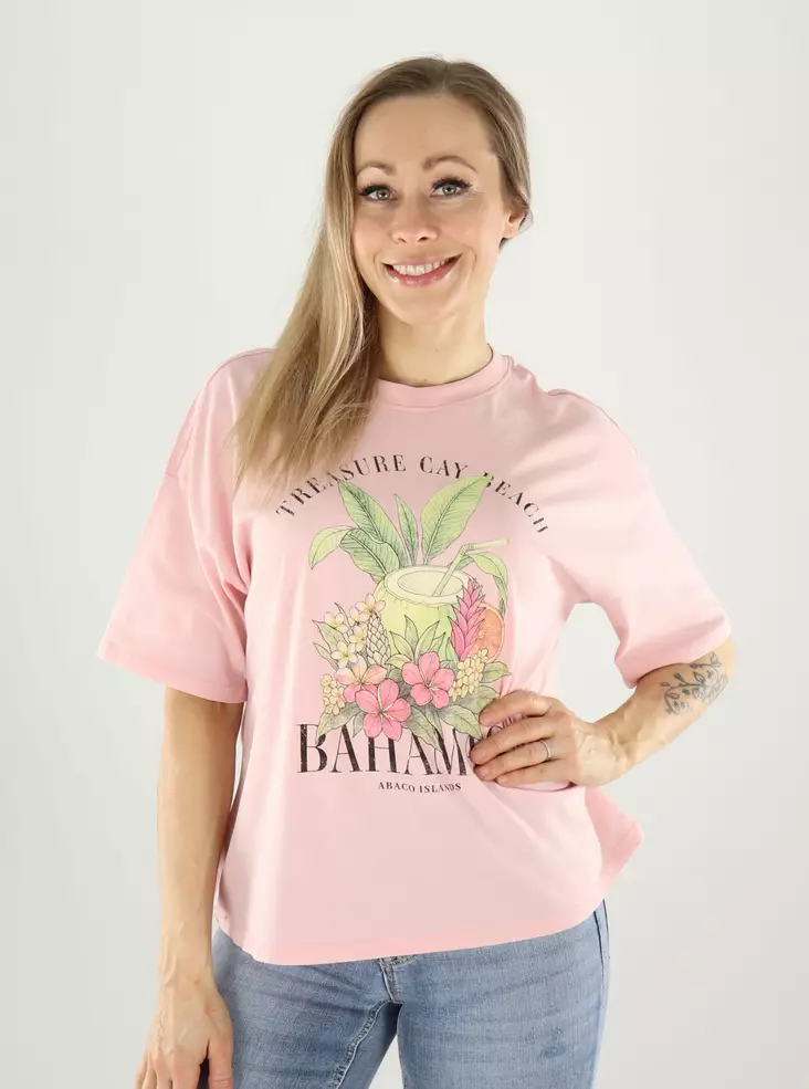 Only naisten luomupuuvillainen t-paita Lucy vaaleanpunainen - Naisten T-paidat - 141059 - 1