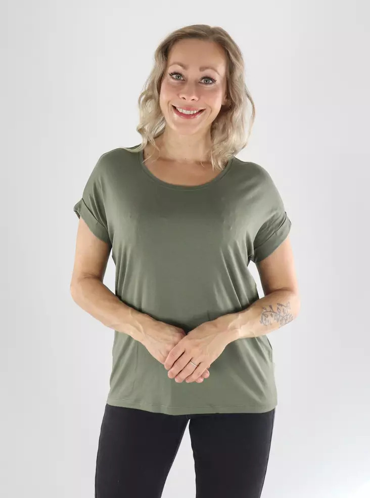 Only naisten T-paita Moster oliivi - T-shirts för damer - 141549 - 1