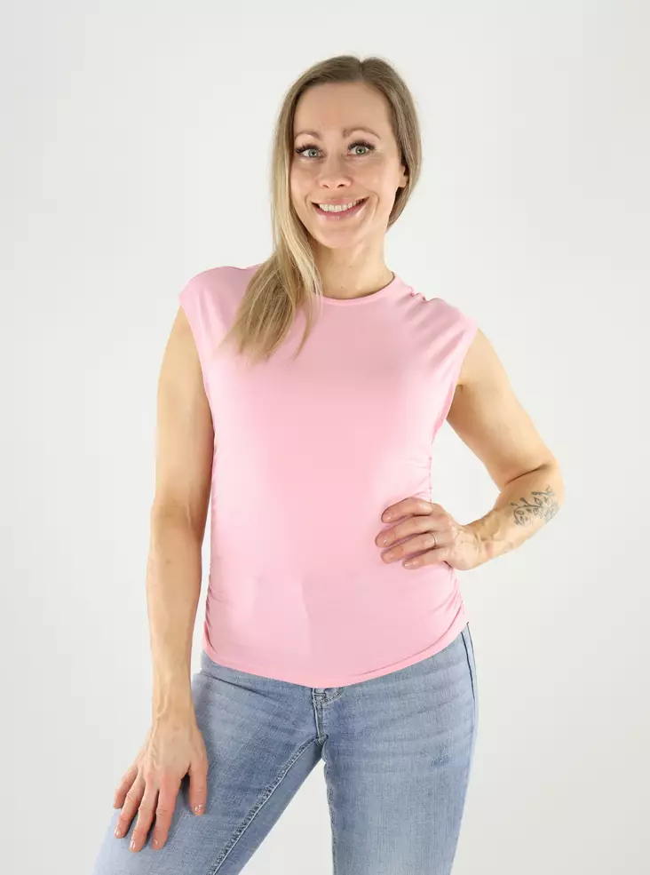 Only naisten toppi Mira ruching vaaleanpunainen - Naisten topit - 140829 - 1