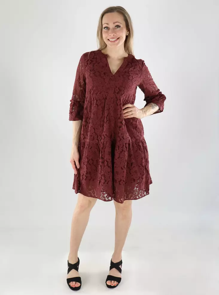 Vero Moda Mekko Honey lace viininpunainen/kukkapitsi - Mekot ja tunikat - 141099 - 1