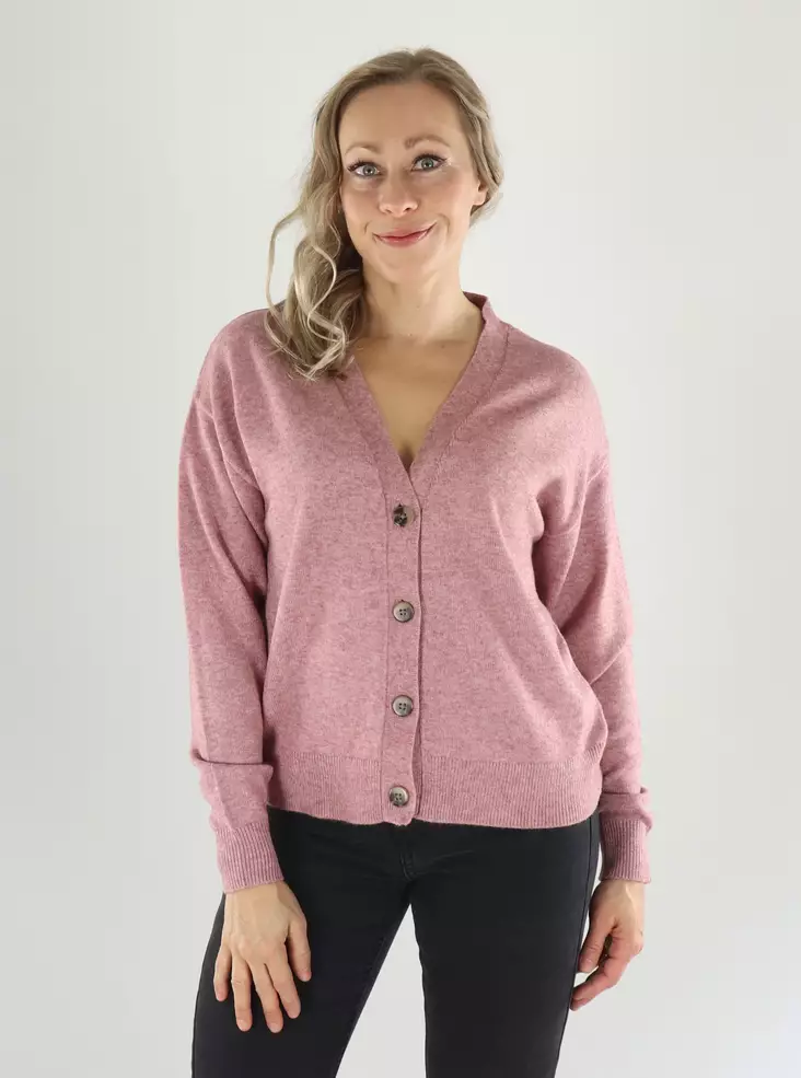 Vila naisten neuletakki Ril v-neck vanha roosa - Stickat för damer - 141619 - 1
